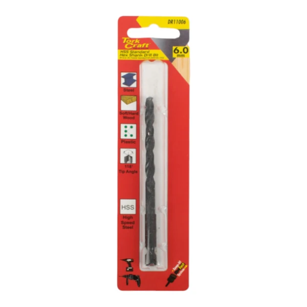 HSS Standard Drill Bit Hex Shank 6.0mm