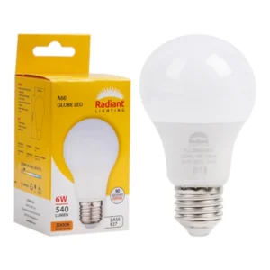 Radiant LED E27 Light Bulb | 6W, 3000K Warm White