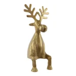 Sitting Brass Gold Deer Figurine | 25cm