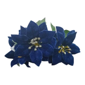Blue 5 Flower Poinsettia Bush 30cm