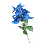 Blue 5 Flower Poinsettia Bush | 33x12cm