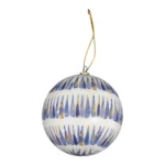 Delft Coloured Striped Christmas Bauble | 10cm