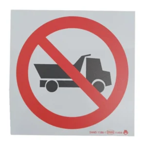 No Heavy Vehicle Safety Sign 19x19cm