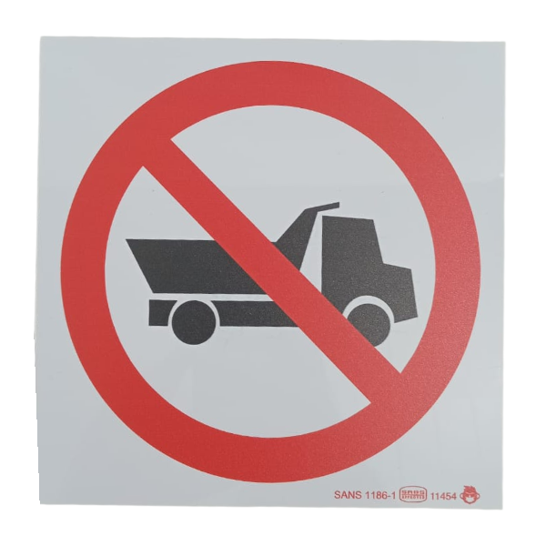 No Heavy Vehicle Safety Sign 19x19cm