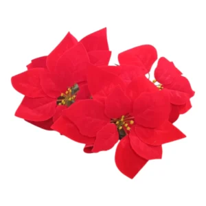 Red 5 Flower Poinsettia Bush  47cm