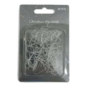 Silver Metal Christmas Tree Hooks 4cm | 50pc