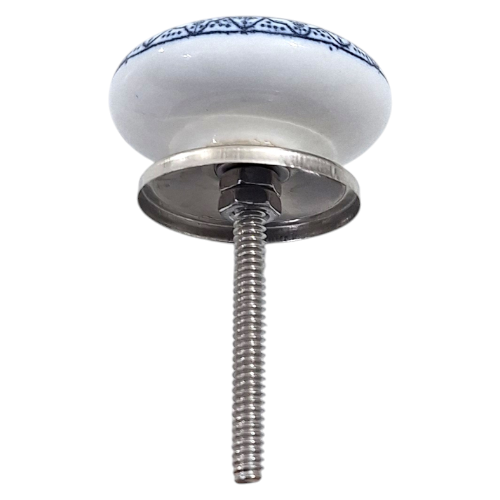 Ceramic Dresser Cabinet Knob | White And Blue, 6cm - Image 2