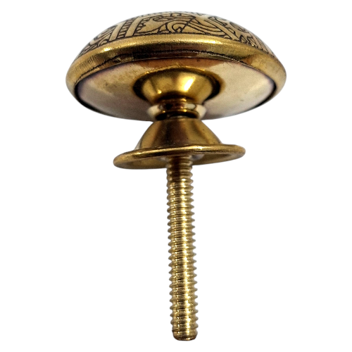 Etched Gold Cabinet Knob | Solid Brass, 6cm - Image 2