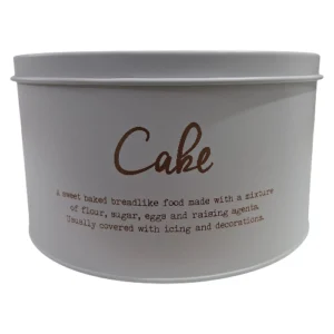 Regent-White-Cake-Tin-Storage-250mm-Dia-Gold-Print_H14153