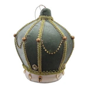 Velvet-Crown-Christmas-Ornament-Gold-Trim-17cm_xdch397