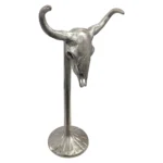 Aluminium-Longhorn-Skull-Sculpture-On-Stand-43cm_ORN-39