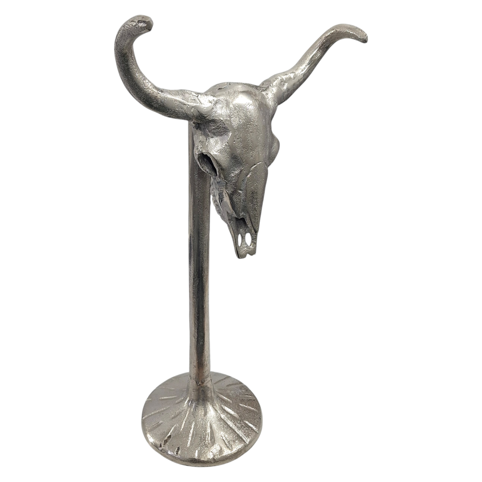 Aluminium-Longhorn-Skull-Sculpture-On-Stand-43cm_ORN-39