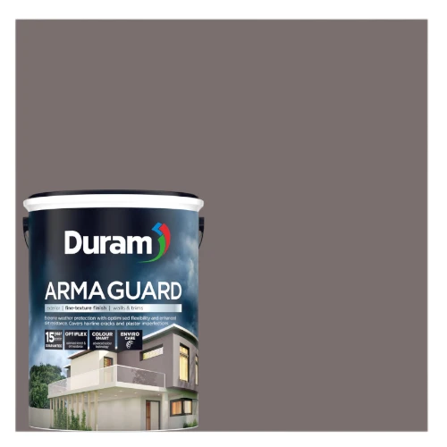 Duram-Armaguard-Exterior-Paint-Burnt-Ash-5lContainerAndSwacth