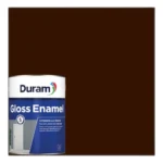 Duram-Gloss-Enamel-Paint-Dark-Brown-Color-Swatch-And-Container