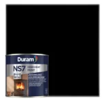 Duram-NS7-Heat-Resistant-Paint-500ml-Black_ContainerAndColorSwatch