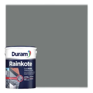 Duram-Rainkote-Acrylic-Waterproofer-5L-Grey_ColorSwatchAndContainer