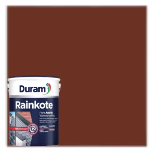 Duram-Rainkote-Acrylic-Waterproofer-5L-Red_ColorSwacthAndContainer
