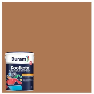 Duram-Roofkote-Acrylic-Paint-Biscuit_5LContainerAndColorSwatch