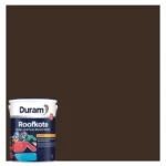 Duram-Roofkote-Acrylic-Paint-Brown-5L_ColorswacthAndContainer