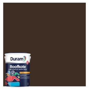 Duram-Roofkote-Acrylic-Paint-Brown-5L_ColorswacthAndContainer