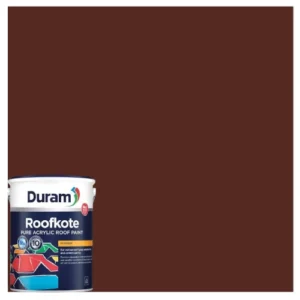 Duram-Roofkote-Acrylic-Paint-Burgundy-5L_ContainerAndSwacthAtHabitatPotch