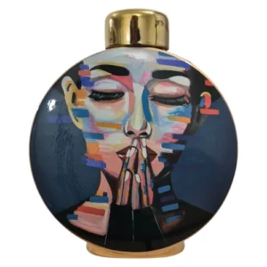 HABiTAT-Decorative-Ceramic-Jar-With-Lid-Face-Art-28cm_AtHabitatPotch