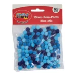 Crazy-Crafts-Blue-Pom-Poms-Mix-10mm-Each-120-Piece_AtHabitatPotch