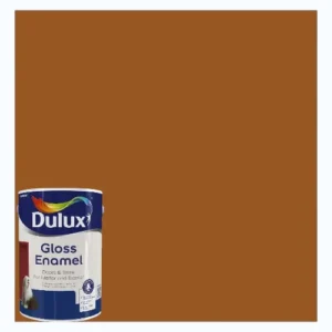 Dulux-Gloss-Enamel-Paint_GoldenBrownColorSwatchAnd5LTin_AtHabitatPotch