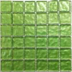 Green Metallic Texture Mosaic Lime Tiles Sheet Size 15x15cm