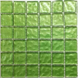 Green Metallic Texture Mosaic Lime Tiles Sheet Size 15x15cm