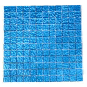 Metallic Texture Baby Blue Mosaic Tiles Sheet Size 30x30cm