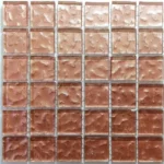 Metallic Texture Mosaic Soft Pink Tiles Sheet Size 15x15cm