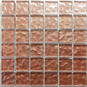 Metallic Texture Mosaic Soft Pink Tiles Sheet Size 15x15cm