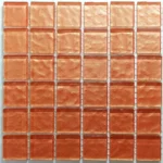 Metallic Texture Mosaic Tangerine Tiles Sheet Size 15x15cm