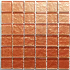Metallic Texture Mosaic Tangerine Tiles Sheet Size 15x15cm