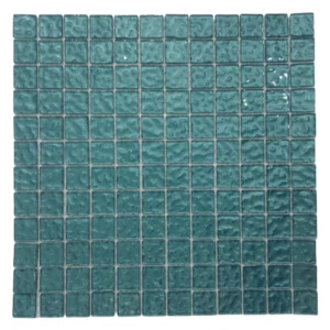 Metallic Texture Mosaic Teal Green Sheet Size 30cm x 30cm