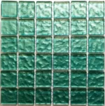 Metallic Texture Mosaic Teal Green Tiles Sheet Size 15x15cm