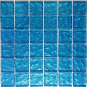 Metallic Texture Mosaic Tiles Baby Blue Sheet Size 15x15cm