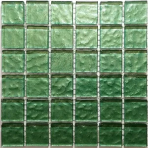 Metallic Texture Mosaic Tiles Dark Green | Sheet Size 15x15cm