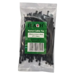 Flash-Black-Nylon-Cable-Ties-100mm-x-2.5mm-100-Piece_AtHabitatPotch.