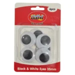 Crazy Crafts 35mm Wiggly Eyes Black And White, 6 Piece_AtHabitatPotch