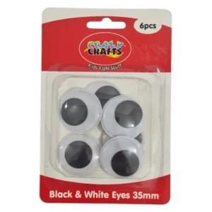 Crazy Crafts 35mm Wiggly Eyes Black And White, 6 Piece_AtHabitatPotch