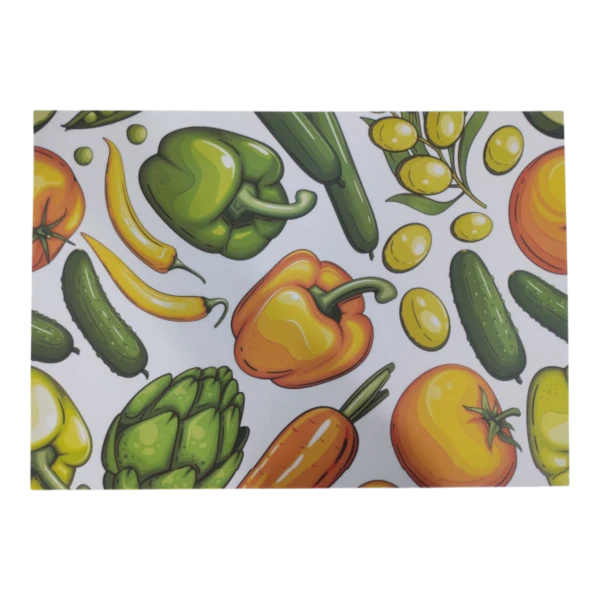 Disposable Placemat Colour Veggies, 24 Piece