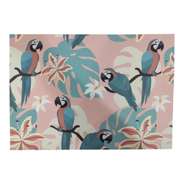 Disposable Placemats | Monstera & Parrots , 24 Piece