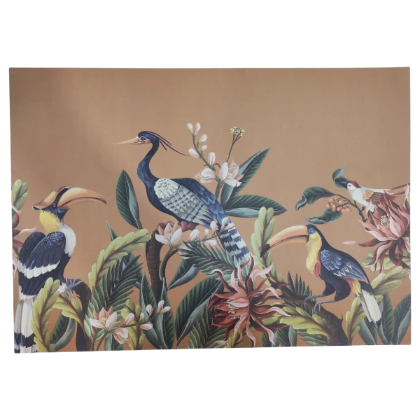 Disposable Placemats Tropical Birds, 24 Piece