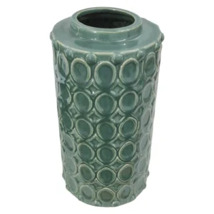 HABiTAT-Ceramic-Embossed-Jar-Teal-Height-30cm_AtHabitatPotch