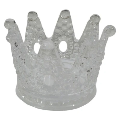 HABiTAT Crown Candle Holder | Glass, Height: 9cm