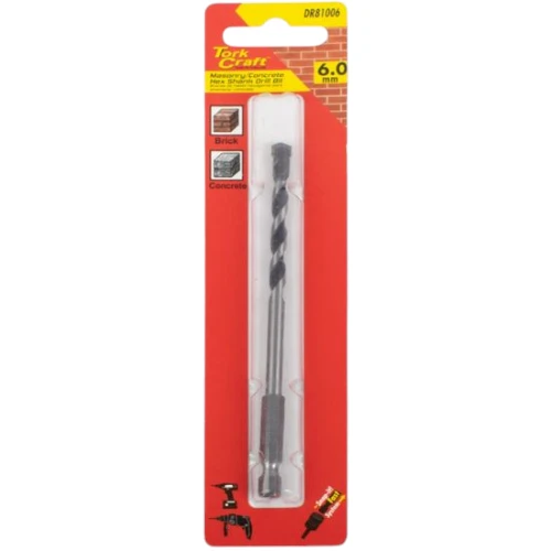 Tork Craft Masonry-Concrete Hex Shank Drill Bit 6.0mm